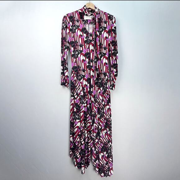 LA DoubleJ Martha Maxi Dress in Ant Farm Pink Crepe Jersey, Sz S - Picture 4 of 12